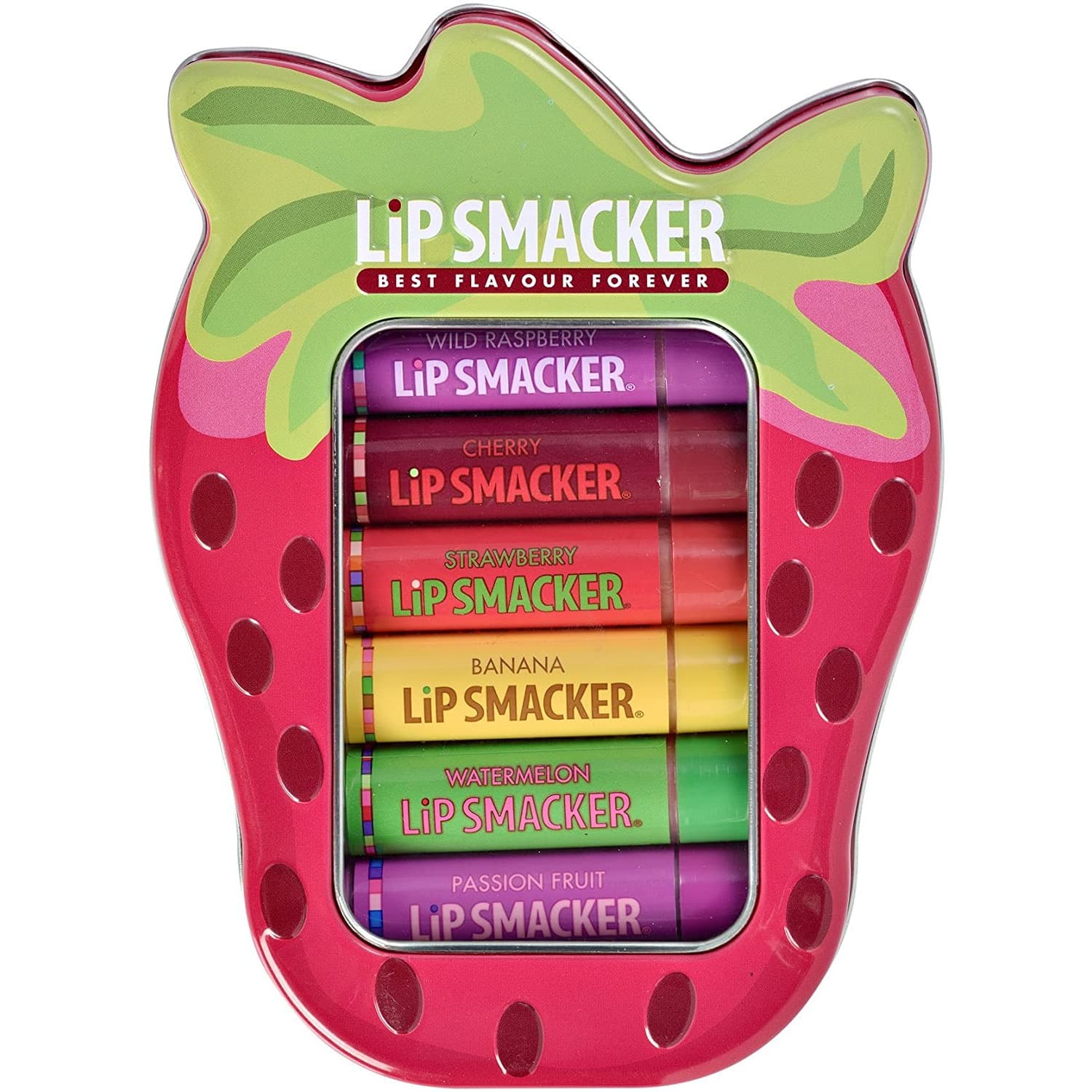 Lip Smacer Set Son Hương Trái Cây 6 Vị Truyền Thống Vỉ Nhôm Lip Smacker Fruity Strawberry