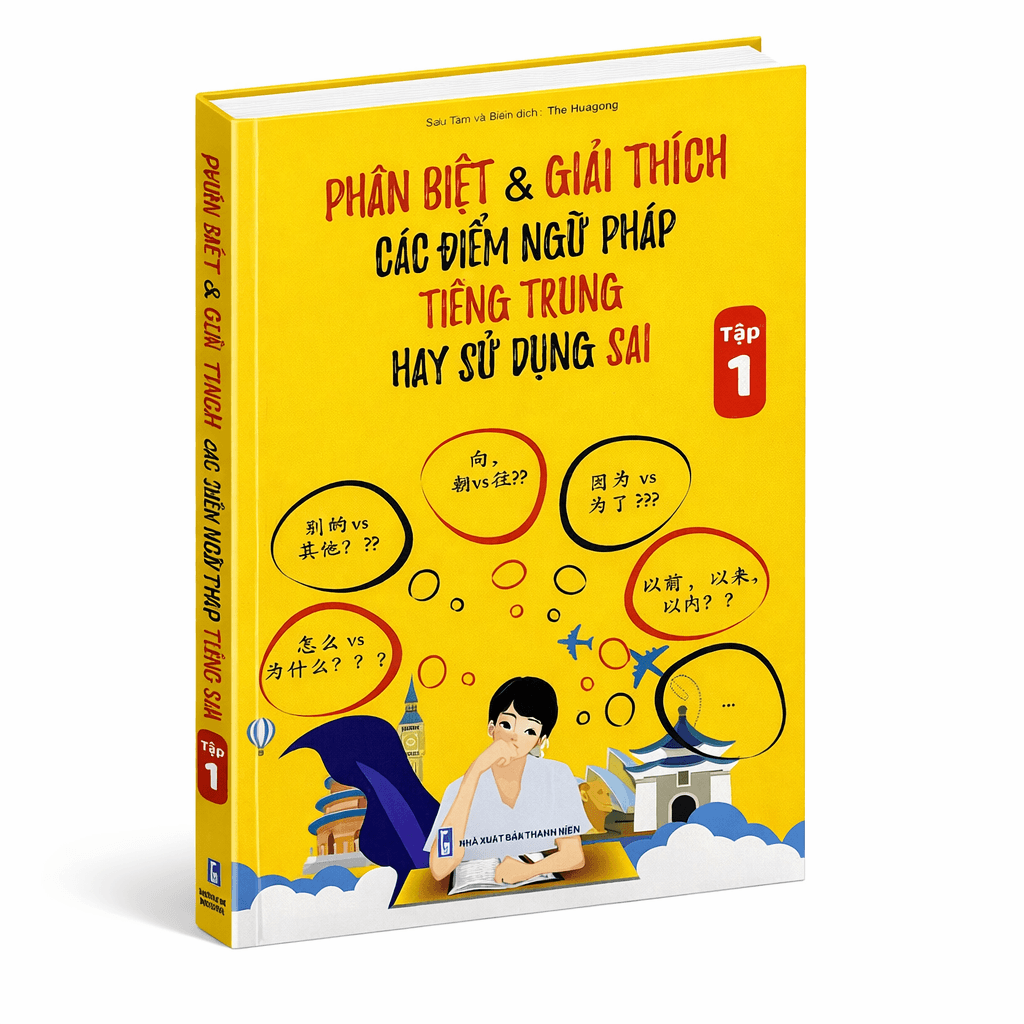 Sách Phân biệt và giải thích các điểm ngữ pháp Tiếng Trung hay sử dụng sai Tập 1 DVD Tài liệu