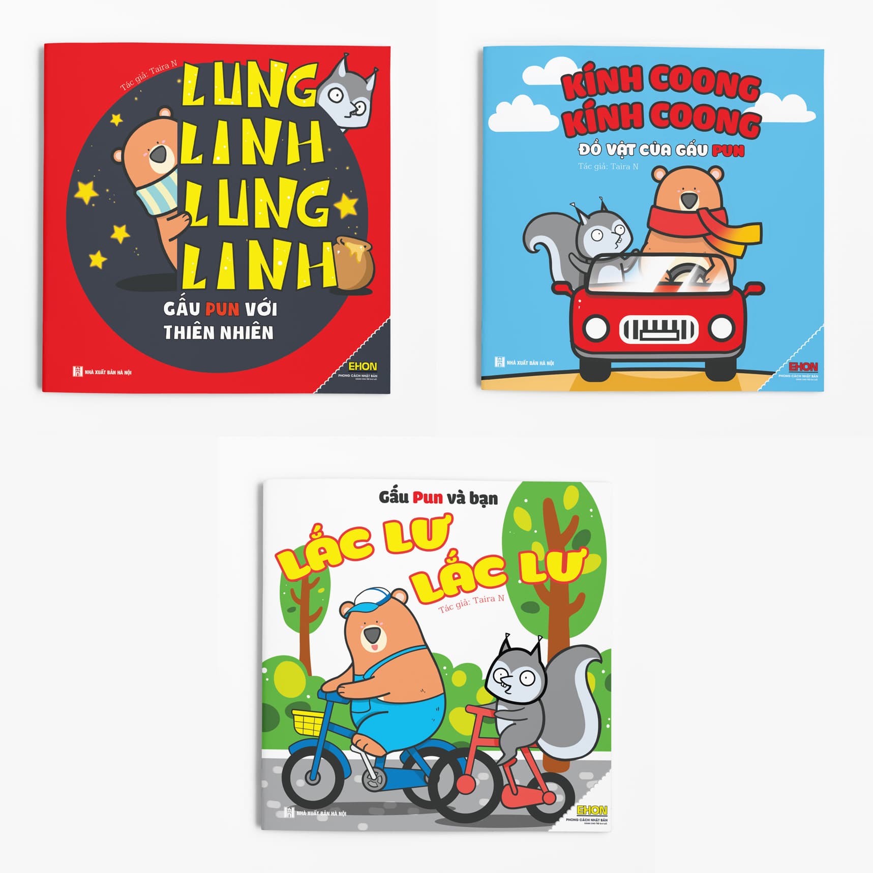 Combo Bộ 3 cuốn Ehon Âm thanh Gấu Pun