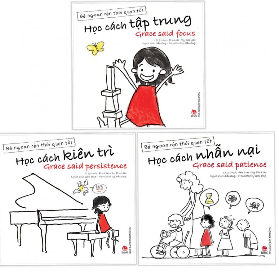 Combo Bé Ngoan Rèn Thói Quen Tốt Học Cách Tập Trung Học Cách Kiên Trì Học Cách Nhẫn Nại Tặng kèm bookmark Happy Life