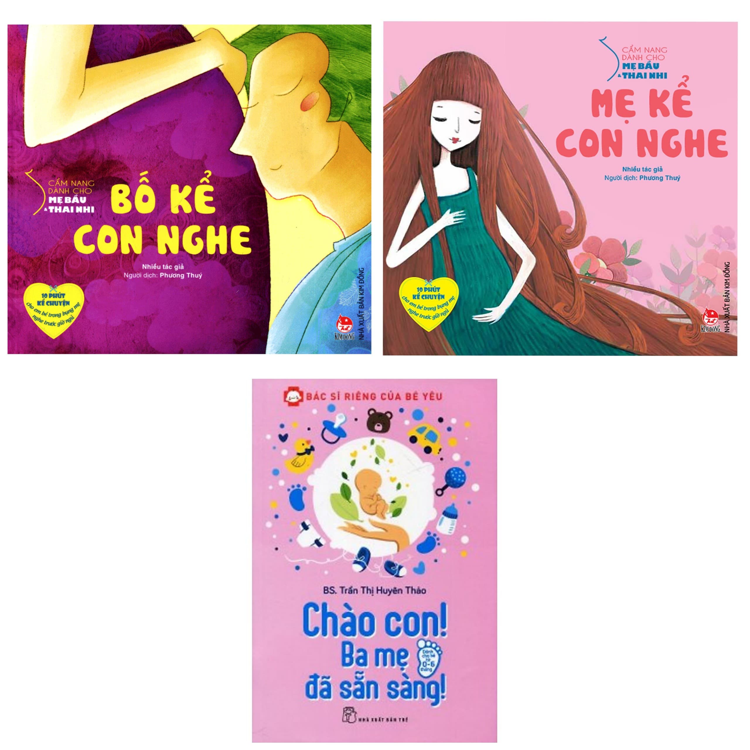 Combo 3 cuốn sách Cẩm Nang Dành Cho Mẹ Bầu Và Thai Nhi Bố Kể Con Nghe Mẹ Kể Con Nghe Bác Sĩ Riêng Của Bé Yêu Chào Con Ba Mẹ Đã Sẵn Sàng Tặng kèm Bookmark Happy Life