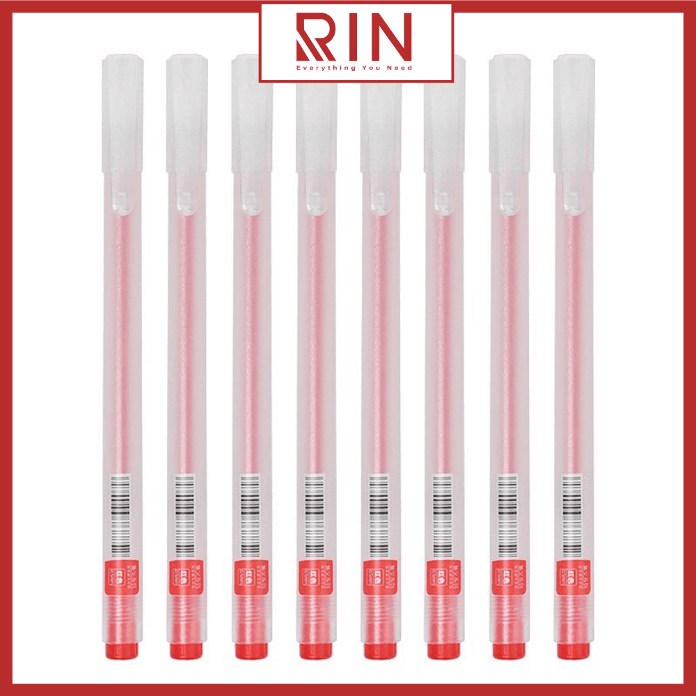 Bút mực gel 0.5mm bút bi nước Bút mực khô nhanh Bút ghi chép cơ bản nhiều màu lựa chọn Mực Đen Xanh Đỏ Mực đỏ Set 5 cây bút Gel