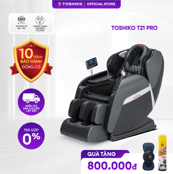 Ghế Massage Toàn Thân Đa Năng Toshiko T21 Pro điều khiển giọng nói Công Nghệ Nhiệt Hồng Ngoại Tiên Tiến Hỗ Trợ giảm tình trạng đau mỏi người ghế massage toàn thân ghế massage giá rẻ Vàng kem