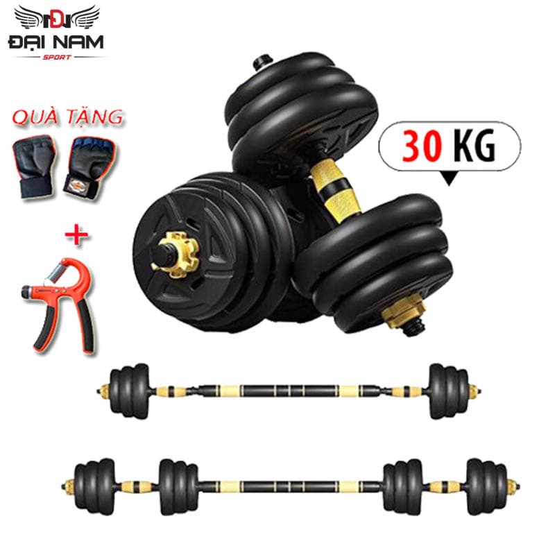 Bộ Tạ Tập Tay Đa Năng Điều Chỉnh 30kg Kết Hợp Tạ Tay Và Tạ Đẩy Đại Nam Sport