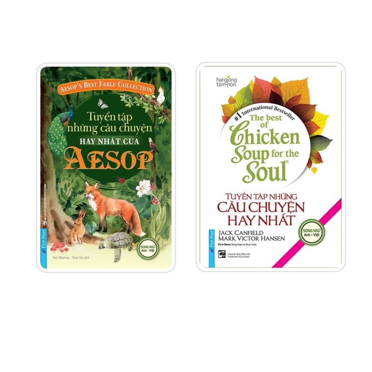 Combo Sách Song Ngữ Tuyển tập những câu chuyện hay nhất của Aesop Tuyển tập câu chuyện hay nhất Chicken Soup Tái bản 2021
