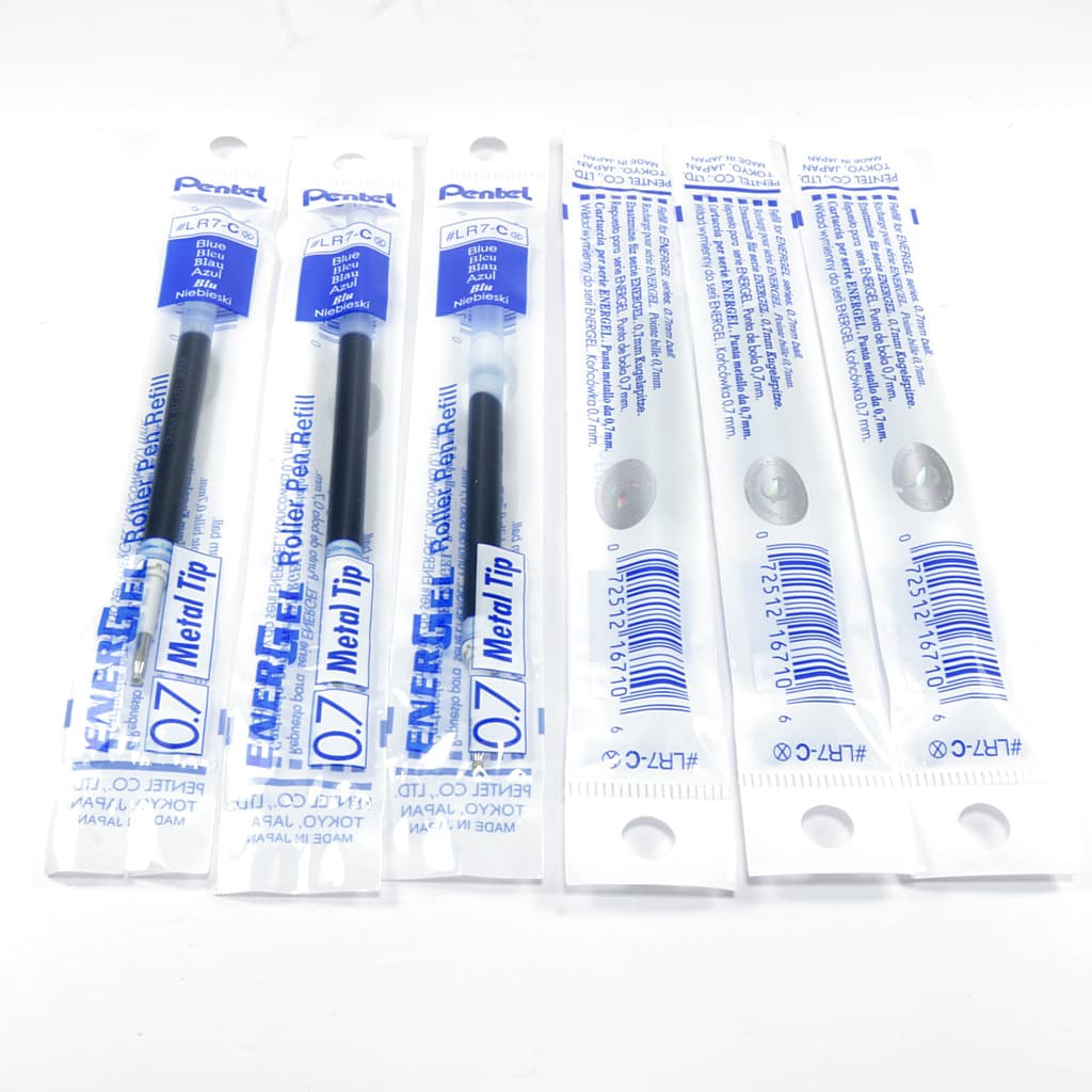 Ruột bút ký Pentel ENERGEL nét 0.5 0.7 1.0mm màu xanh đỏ Nét 0.7mm Xanh