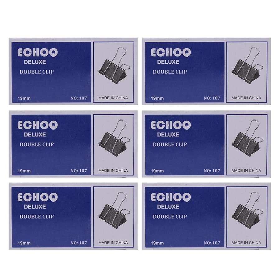 Bộ 6 Hộp Kẹp Bướm Echo 19mm Đen