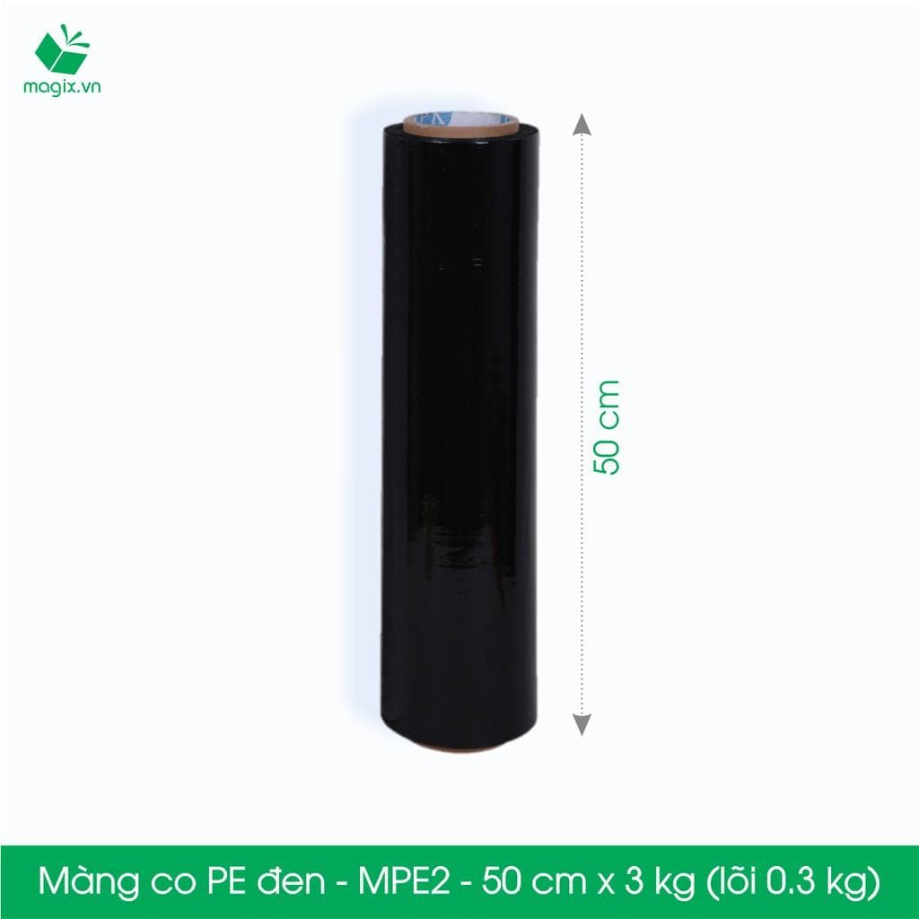 Màng co PE đen đóng hàng Mã MPE2 50 cm x 3 kg lõi 0.3 kg