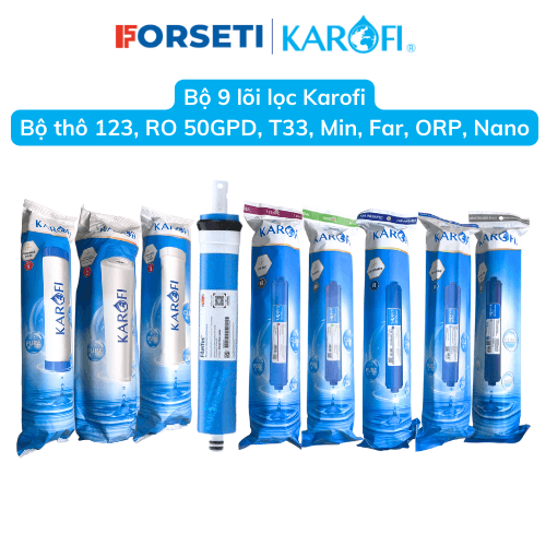 Combo 9 lõi lọc nước Karofi dùng cho máy lọc nước Karofi K9IQ 2A