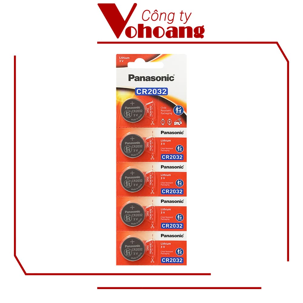 Vỉ 5 Viên Pin CR2032 Panasonic CR 20325BE x 1 Vỉ Lithium 3 V