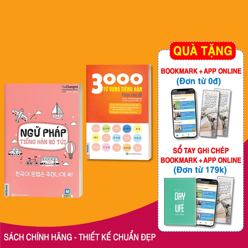 Combo Sách Tiếng Hàn Bỏ Túi Ngữ Pháp Tiếng Hàn Bỏ Túi 3000 Từ Vựng Tiếng Hàn Theo Chủ Đề