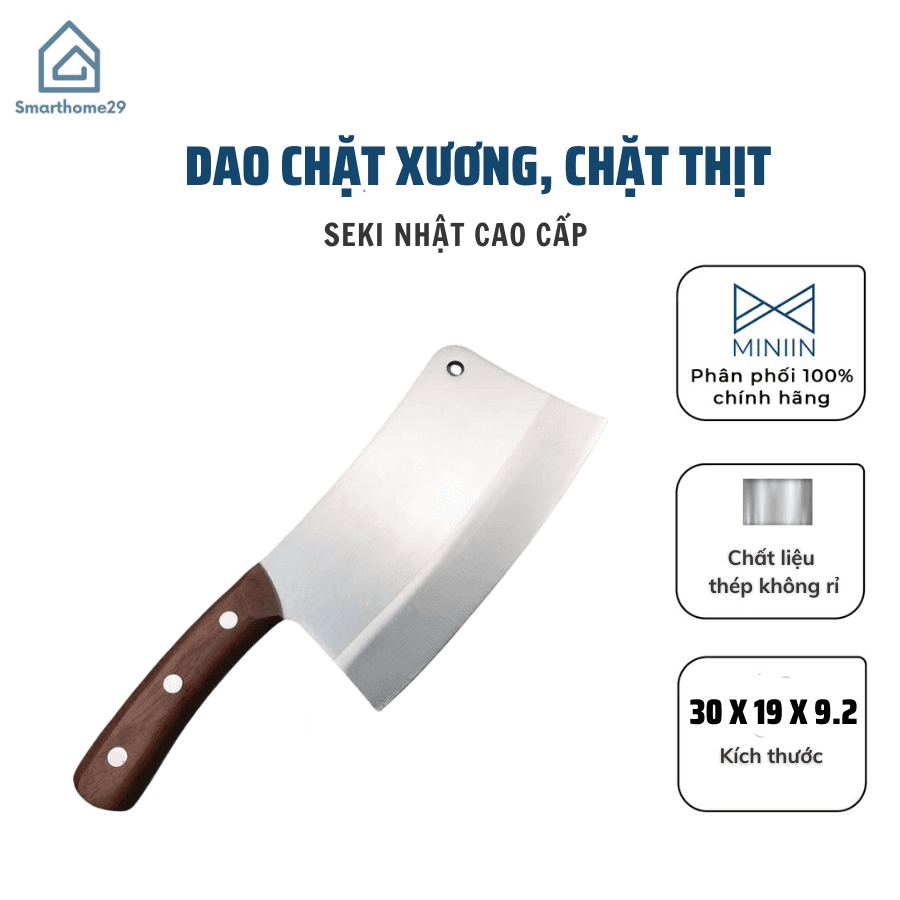 Dao Chặt Xương Chặt Thịt Gà Vịt Thái Thịt Thực Phẩm SEKI Nhật Hàng Cao Cấp Dao Sắc Dùng Siêu Thích