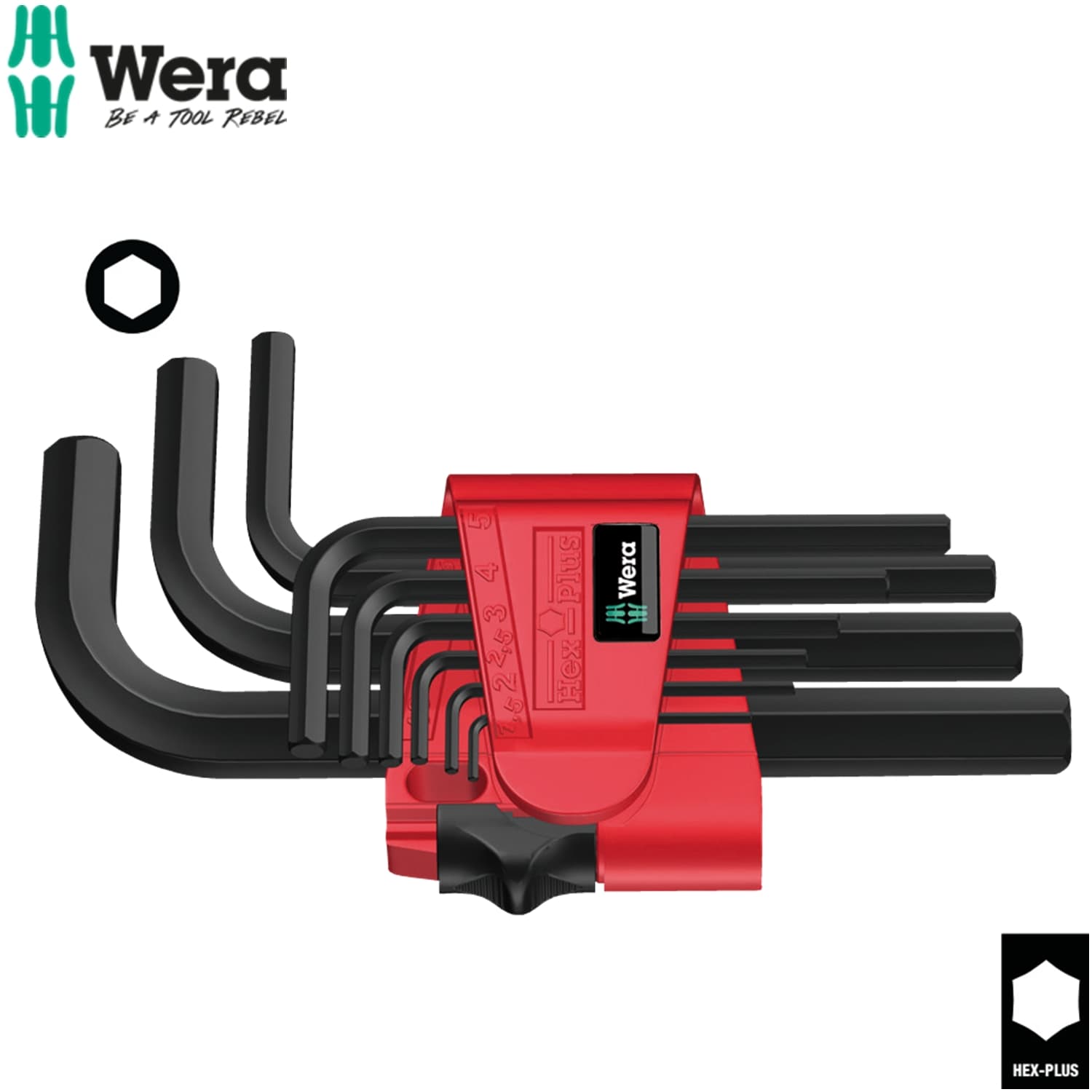 Bộ khóa lục giác ngắn 9 cái Wera 9509 Hex Plus 7 L key set metric BlackLaser Wera 05021737001