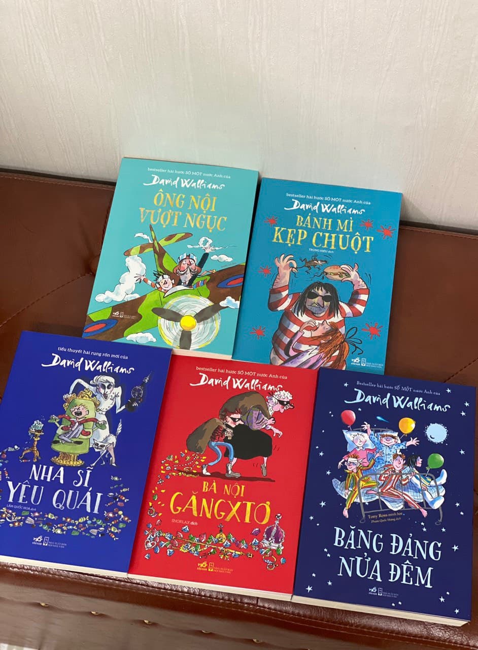 COMBO BỘ SÁCH CHO TRẺ CỦA DAVID WILLIAMS 5 CUỐN ÔNG NỘI VƯỢT NGỤC BÁNH MÌ KẸP CHUỘT BÀ NỘI GĂNG XTƠ BĂNG ĐẢNG NỬA ĐÊM NHA SĨ YÊU QUÁI