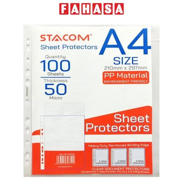 Bìa lá A4 11 lỗ dày 0.05mm Stacom D3050
