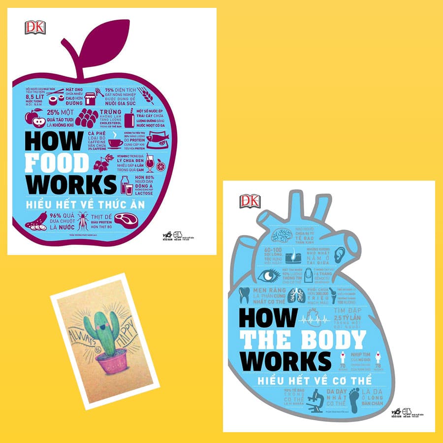 Combo How The Body Works Hiểu Hết Về Cơ Thể và How Food Works Hiểu Hết Về Thức Ăn Tặng Kèm Sổ Tay Xương Rồng