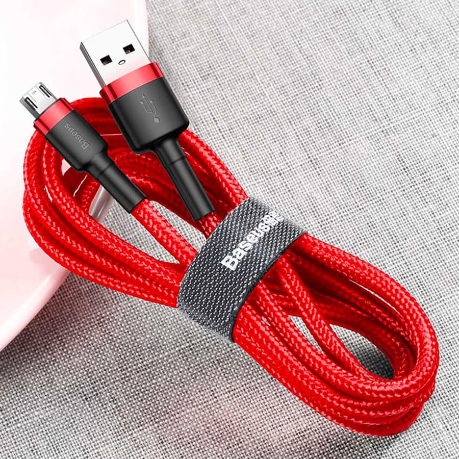 Cáp Sạc Nhanh Micro USB Cho Smartphone Android 2.4A Baseus Cafule 2m Đỏ