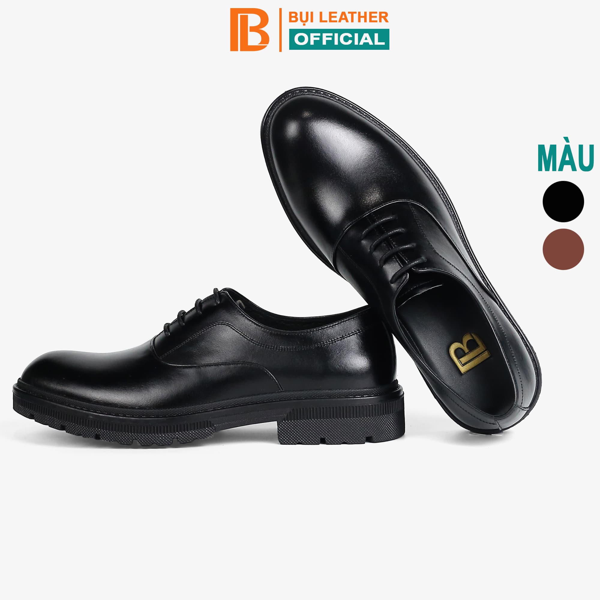 Giày da nam giày đốc nam trẻ trung nam Bụi Leather G122 Da bò thật Nappa cao cấp 39