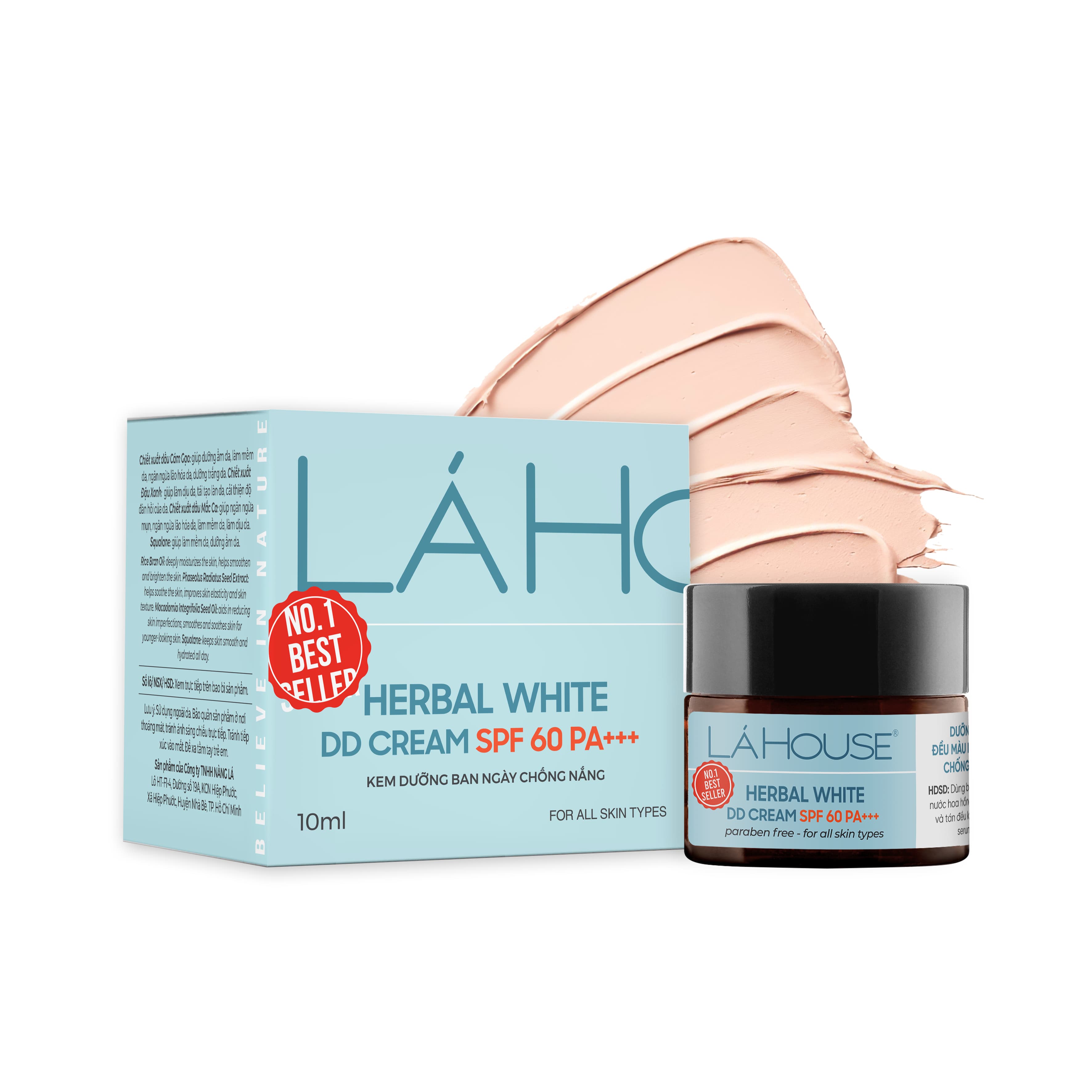 Kem dưỡng ngày trắng da làm sáng da làm mờ dấu hiệu lão hóa da Lá House Herbal White DD Cream SPF 60PA 10ml30ml 10ml