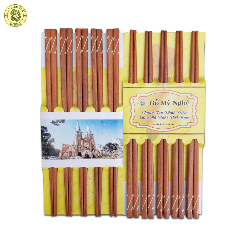 Đũa Gỗ Cẩm Cẩn Dây Đàn Đồ Gỗ Nhà Bếp Thương Hiệu Trường Sơn 10 Đôi Vĩ 10 đôi