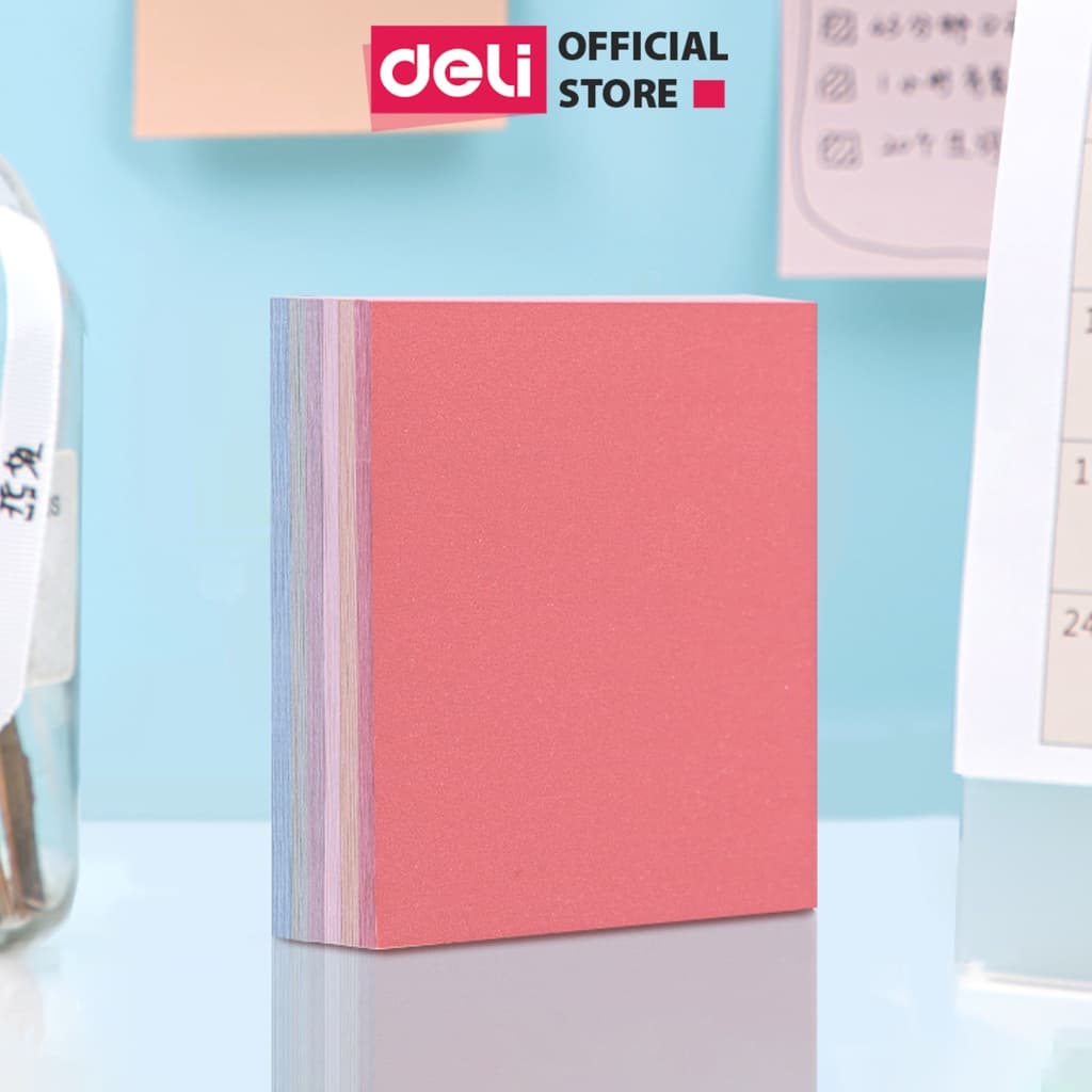 Giấy note giấy nhắn giấy nhớ 6 màu cho bullet journal học sinh Deli 1 tệp 21553