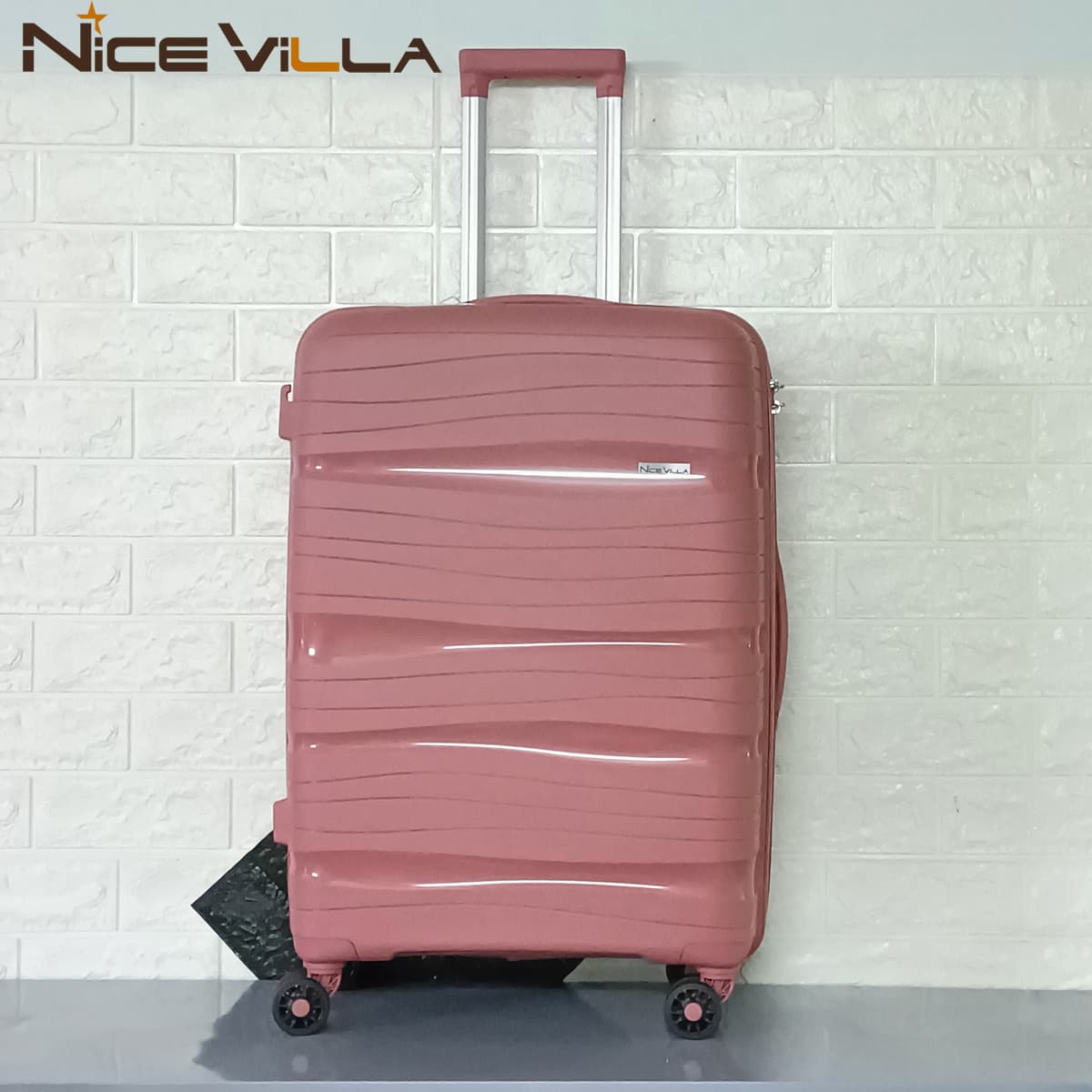 Vali NiceVilla Nhựa Dẻo PP Chống Sốc Chống Va Đập Size 20inch &24inch &28inch Màu Hồng Pink 24 inch