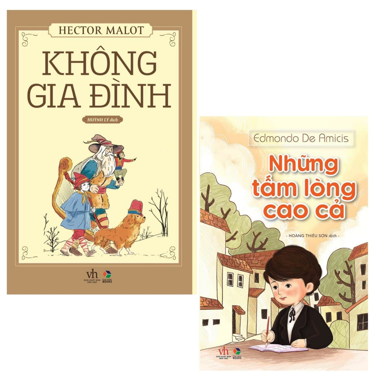 Combo 2 quyển sách kinh điển hay nhất Không gia đình Những tấm lòng cao cả bản đặc biệt mới 2020