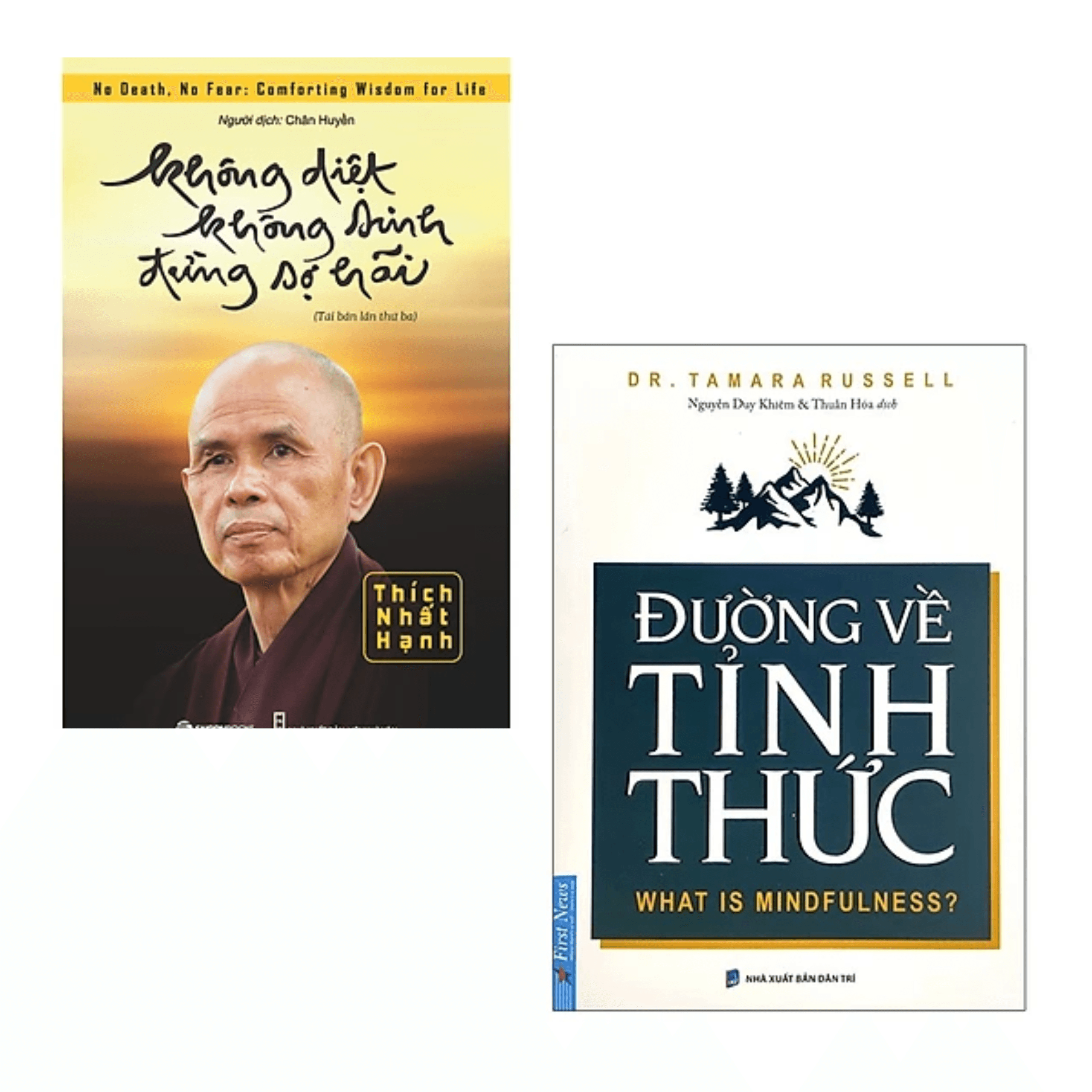 Combo 2 cuốn sách Tôn Giáo Tâm Linh Đường Về Tỉnh Thức Không Diệt Không Sinh Đừng Sợ Hãi Tái Bản