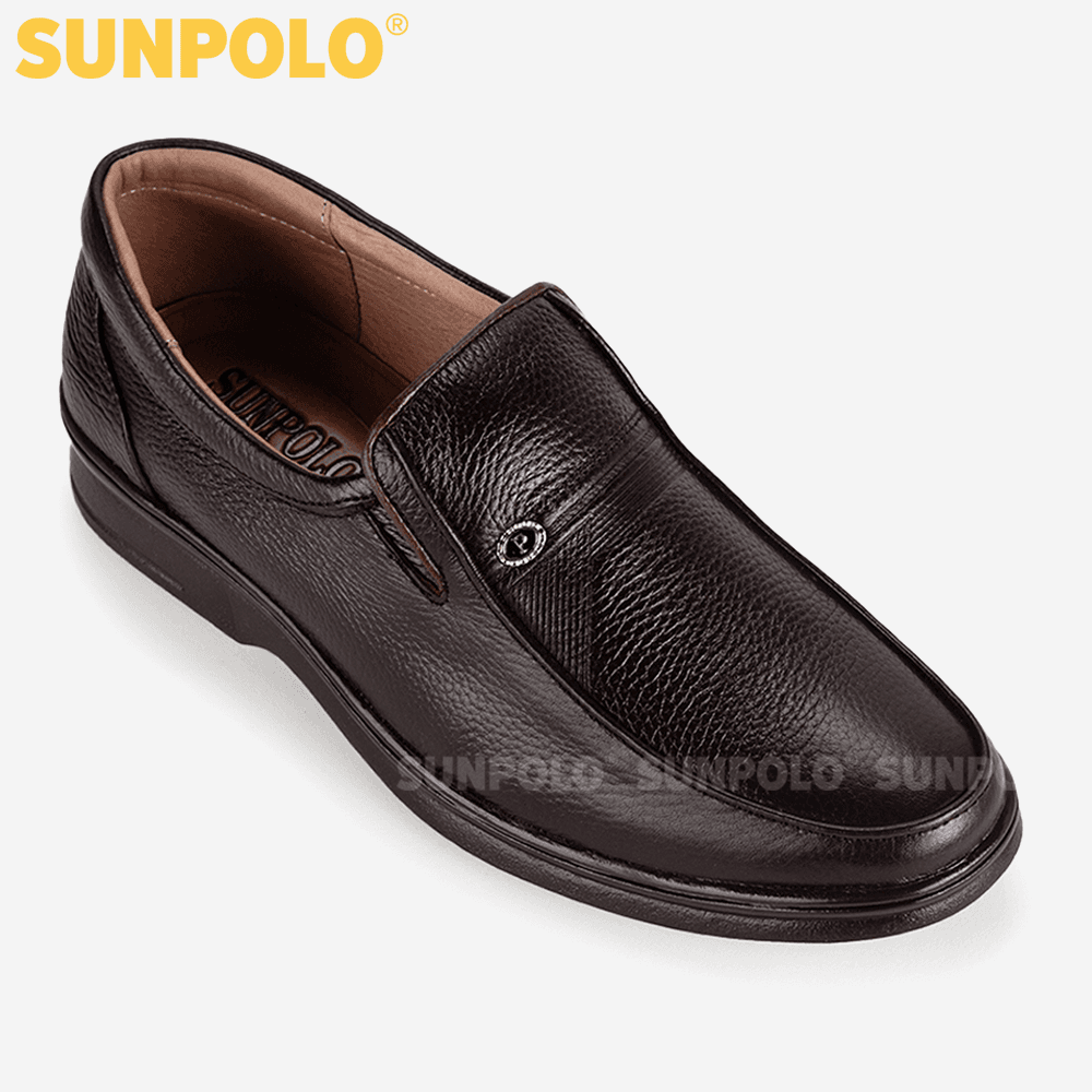Giày Tây Nam Da Bò SUNPOLO SU3020N Nâu Size 39