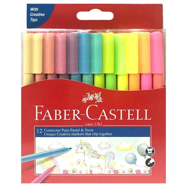 Bút Lông 12 Màu Connector Pastel &Neon Faber Castell