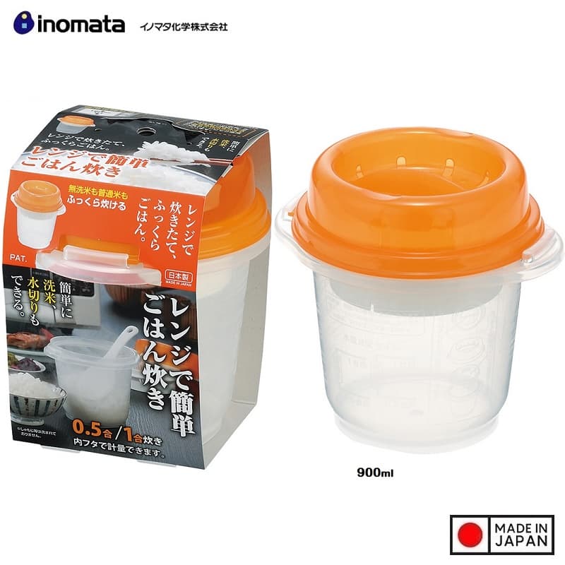 Combo 02 hộp nấu cơm trong lò vi sóng Inomata 900ml hàng nội địa Nhật Bản Made in Japan