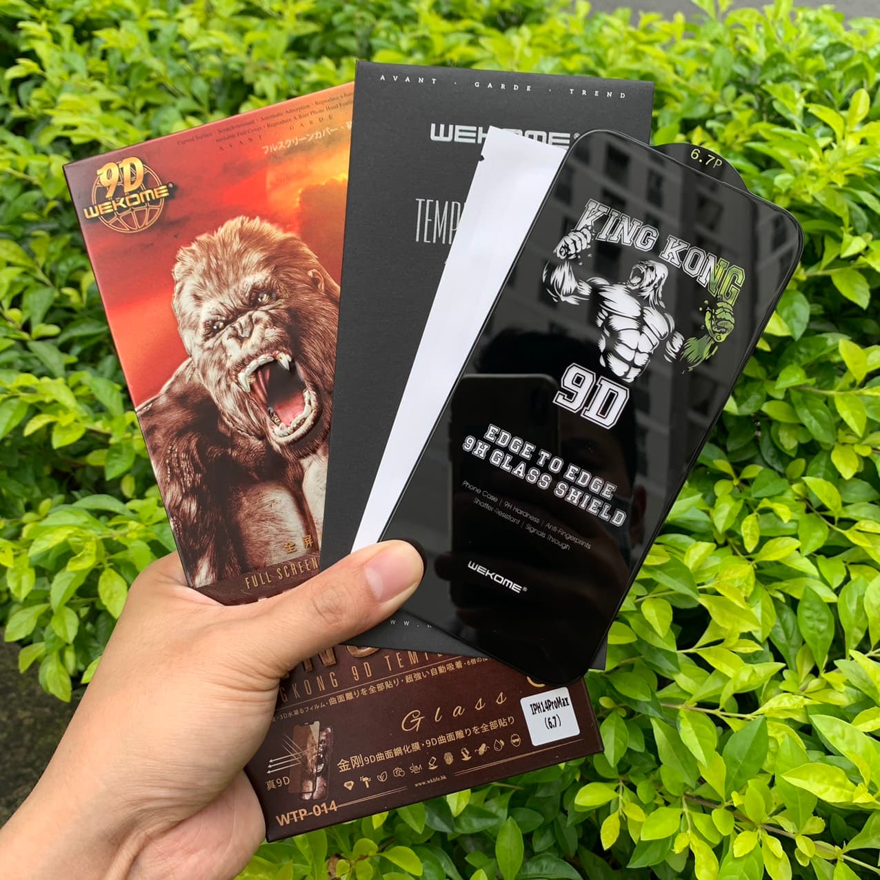 Kính Cường Lực KingKong 9D Trong Suốt Dành Cho iPhone Full Hộp Sắt Cao Cấp Dán Full Màn 14ProMax 6 7
