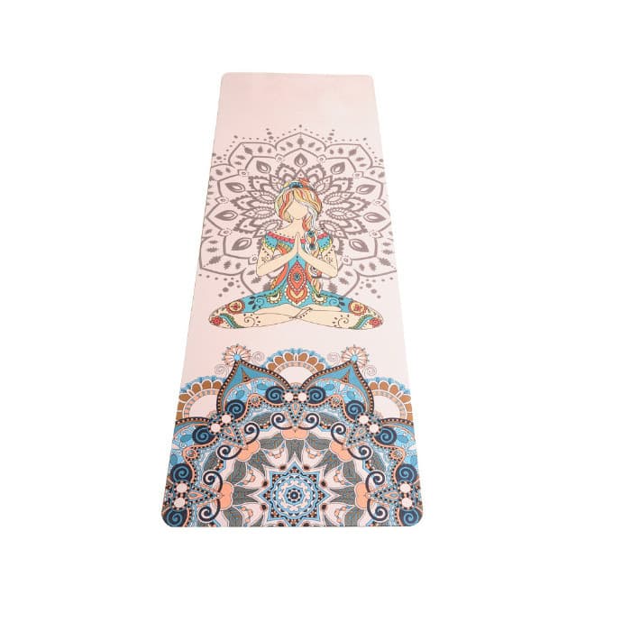 Thảm Tập Yoga PU Cao Su Tự Nhiên In Hình Hoa Văn Ấn Độ Đại Nam Sport Kèm Túi Và Dây Buộc