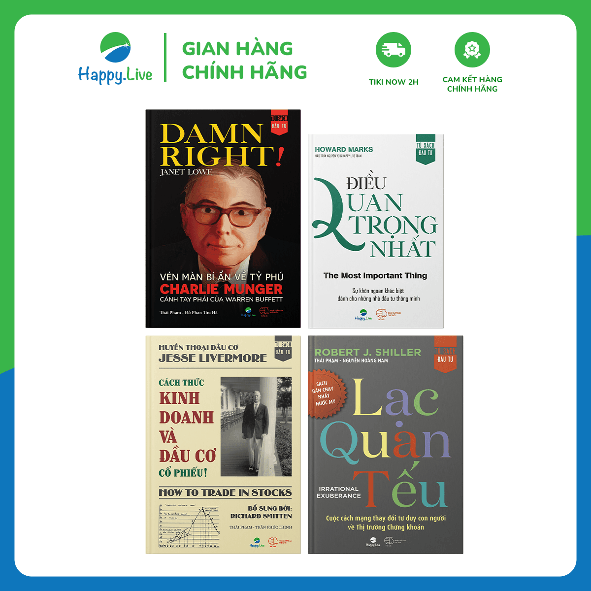 Bộ sách Trí Tuệ Tỷ Đô Của Các Bậc Thầy Đầu Tư 2022 gồm 4 cuốn Happy Live