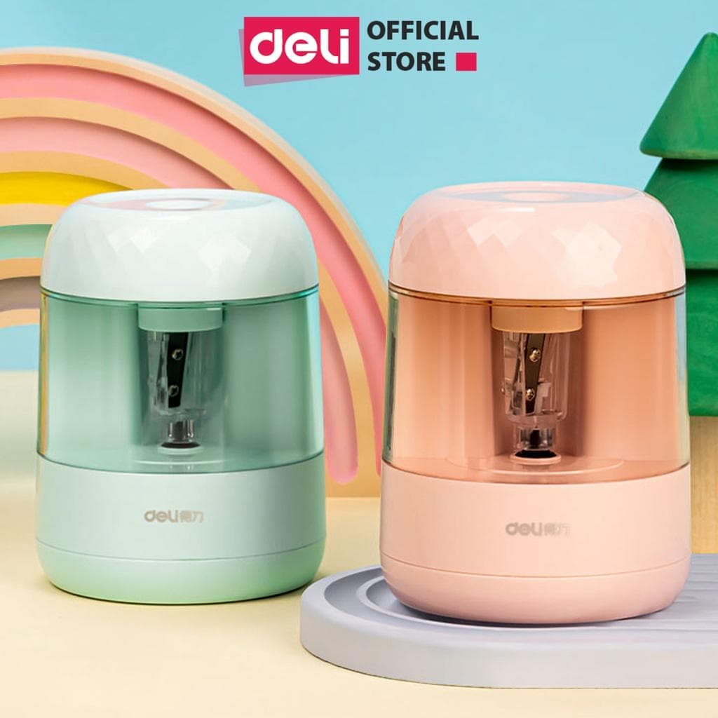 Gọt Bút Chì Điện Tự Động Deli Tiện Lợi An Toàn Và Bảo Vệ Người Dùng Màu Sắc Hiện Đại Sang Trọng Học Sinh Văn Phòng VA100 Xanh Lá