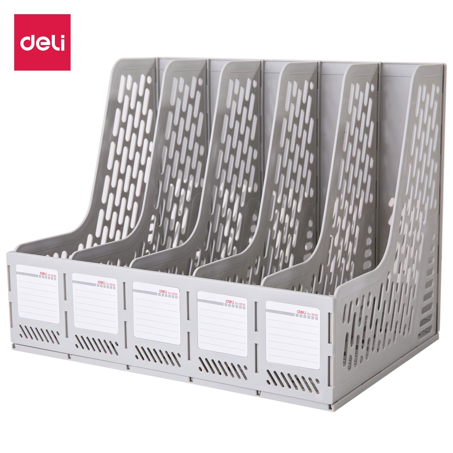 Giá Tài Liệu Deli 5 Ngăn Đứng Ghi Xám E9838