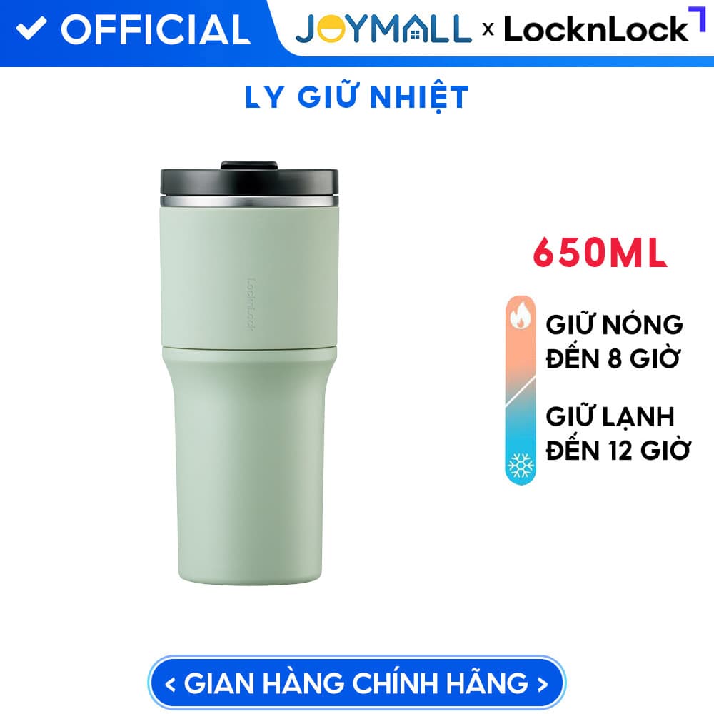Bình giữ nhiệt LocknLock Metro Drive LHC4277S 650ml Kèm ống hút và cọ rửa Xanh Mint