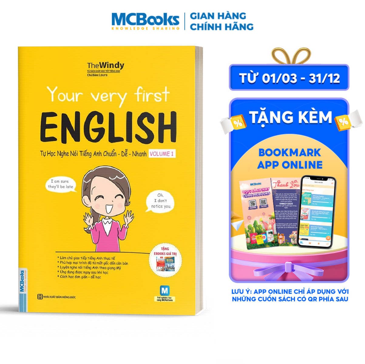 YOUR VERY FIRST ENGLISH Tự Học NGHE NÓI Tiếng Anh CHUẨN DỄ NHANH VOLUME 1 Học Kèm App MCBooks Application