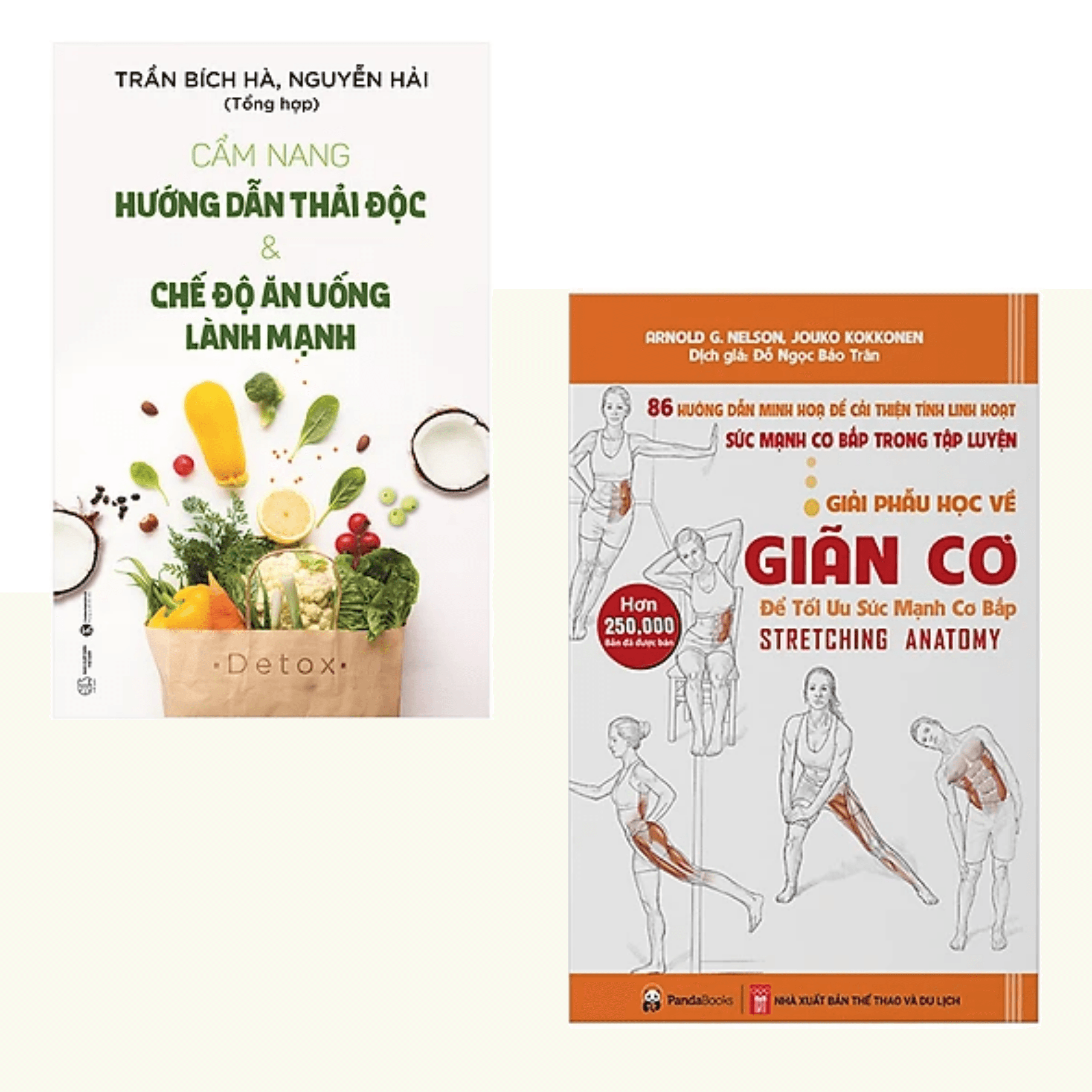 COMBO 2 cuốn sách y học Cẩm Nang Hướng Dẫn Thải Độc & Chế Độ Ăn Uống Lành Mạnh Giải Phẫu Học Về Giãn Cơ Giãn Cơ Để Tối Ưu Sức Mạnh Cơ Bắp