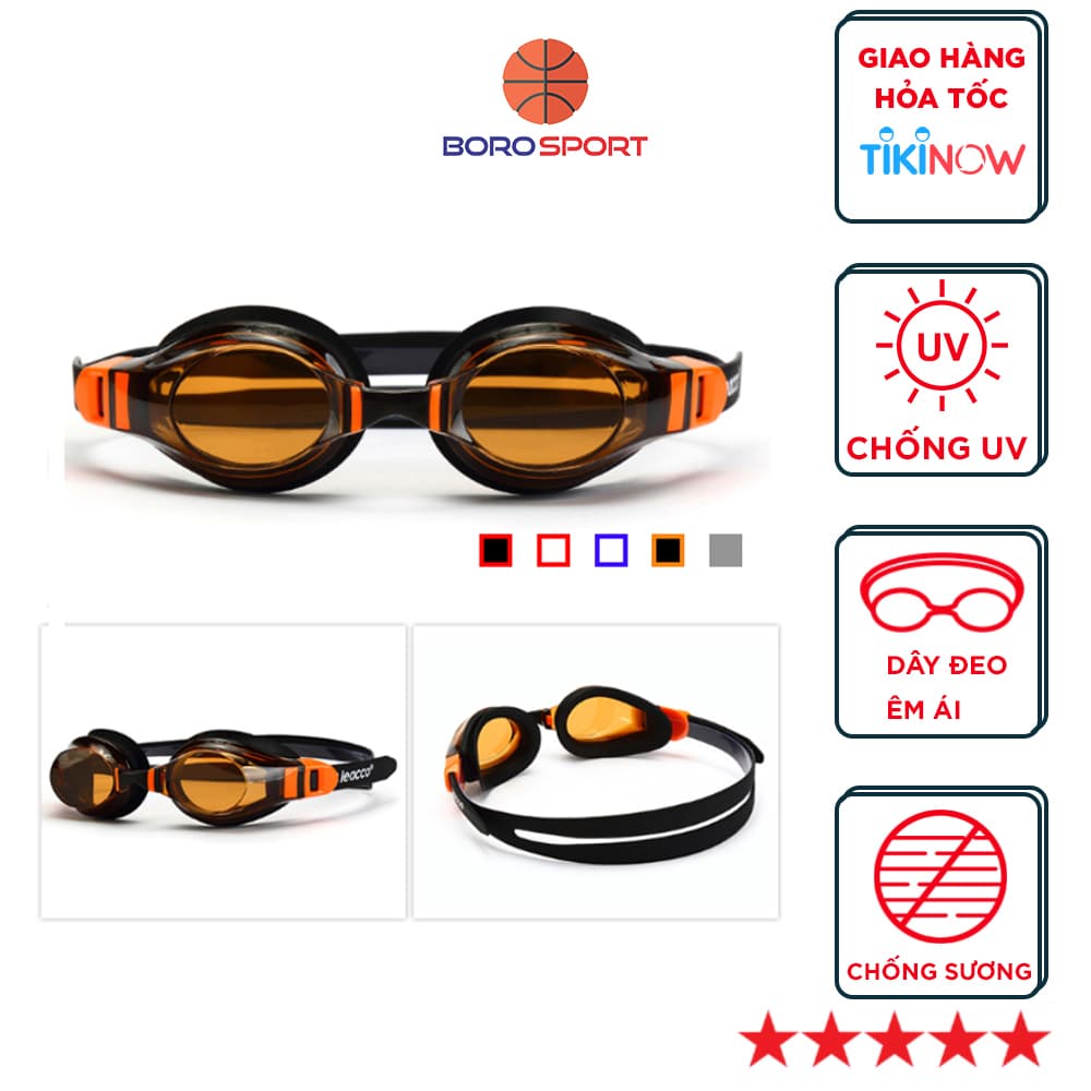 Kính Bơi Chống Tia UV Chống Sương Mù Bảo Vệ Mắt Cleacco Dành Cho Vận Động Viên Chuyên Nghiệp Màu Sắc Đa Dạng Tặng Kèm Bịt Tai Silicone BORO SPORT Cam