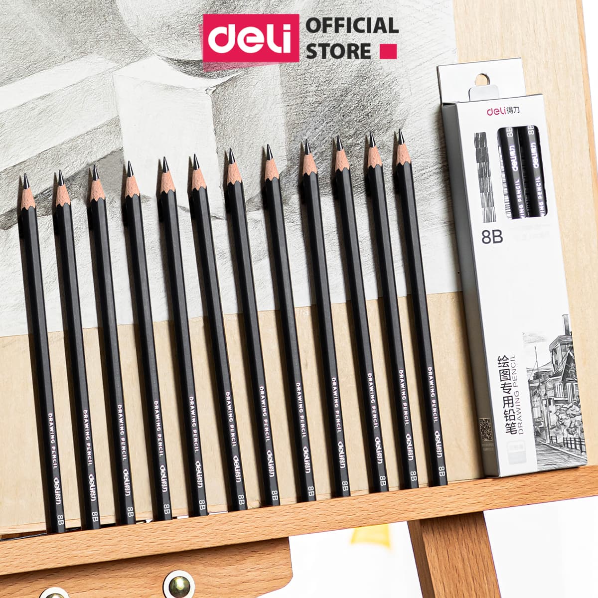 Bút chì phác thảo phiên bản cao cấp Deli 2H HB 2B 4B 6B 8B 1 chiếc S998 Bút chì 6B S998 6B