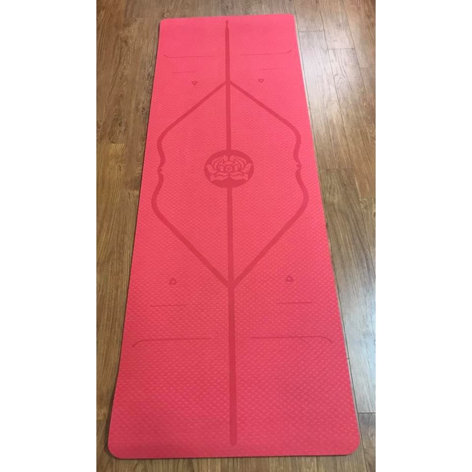Thảm Tập Yoga Thảm Tập Gym Định Tuyến 8mm 1 Lớp ECo Đại Nam Sport Kèm Túi Và Dây Buộc Thảm Đỏ