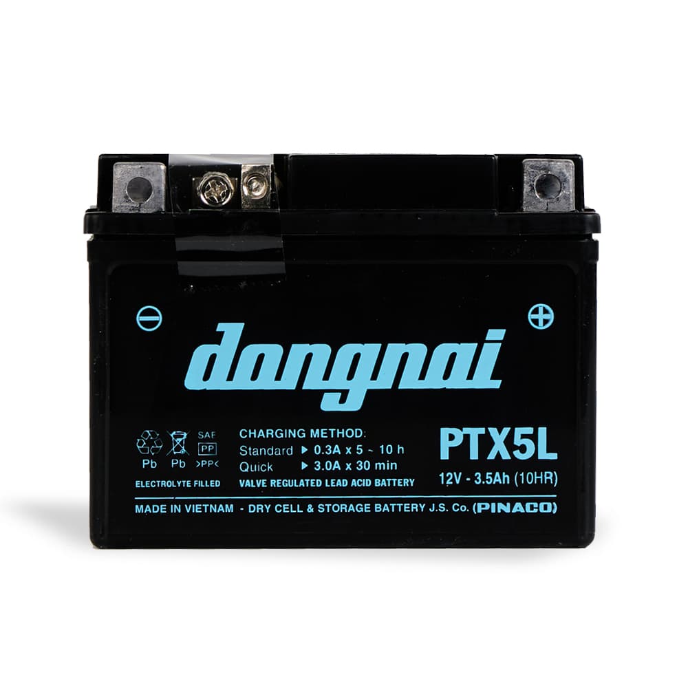 Ắc quy khô miễn bảo dưỡng Đồng Nai PTX5L 12V 3 5Ah