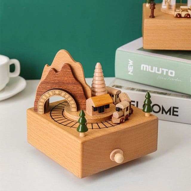 Hộp Nhạc Gỗ Đoàn Tàu Qua Rừng Thông Music Box Qua rừng thông 6
