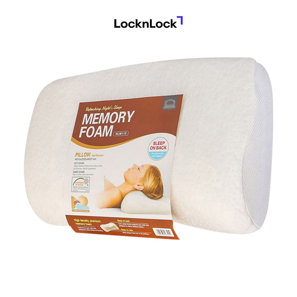 Gối Mềm HR Foam Có Lõm Lock&Lock HLW115 51 x 32 cm Trắng