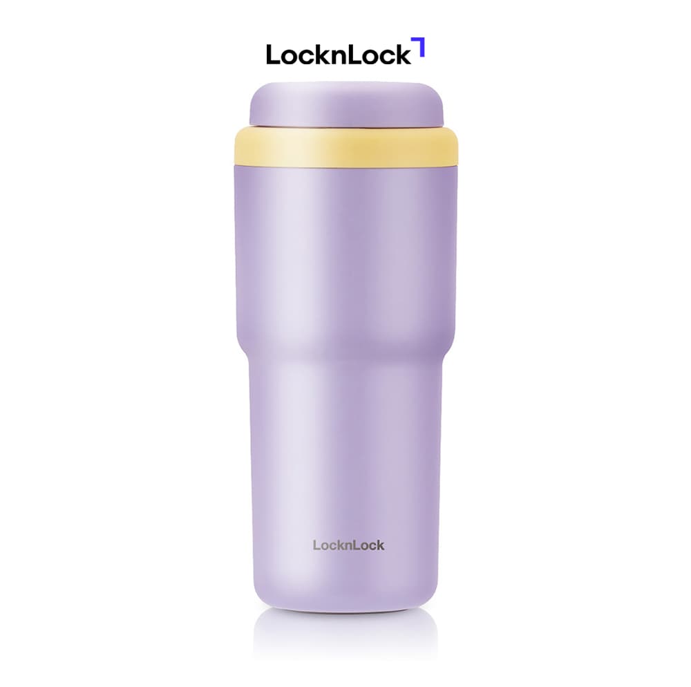Bình giữ nhiệt LocknLock Daily Macaron LHC3292 Nắp mở một chạm Dung tích 480ML Màu tím