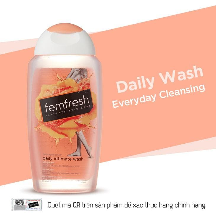 Dung dịch vệ sinh phụ khoa cao cấp Femfresh giúp làm sạch thơm kháng viêm kháng khuẩn phòng viêm nhiễm cho cả nữ và nam QuaTangMe Extaste Daily wash 250mlchai