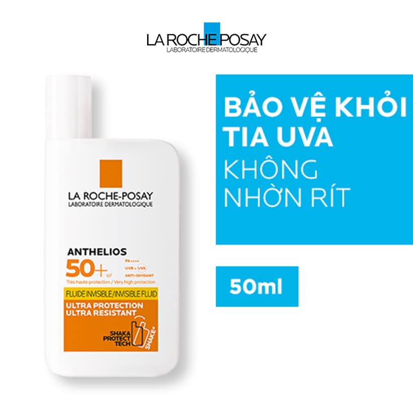 Bộ chống nắng không nhờn rít La Roche Posay Anthelios Shaka Fluid 50ml &Gel rửa mặt cho da dầu mụn 50ml